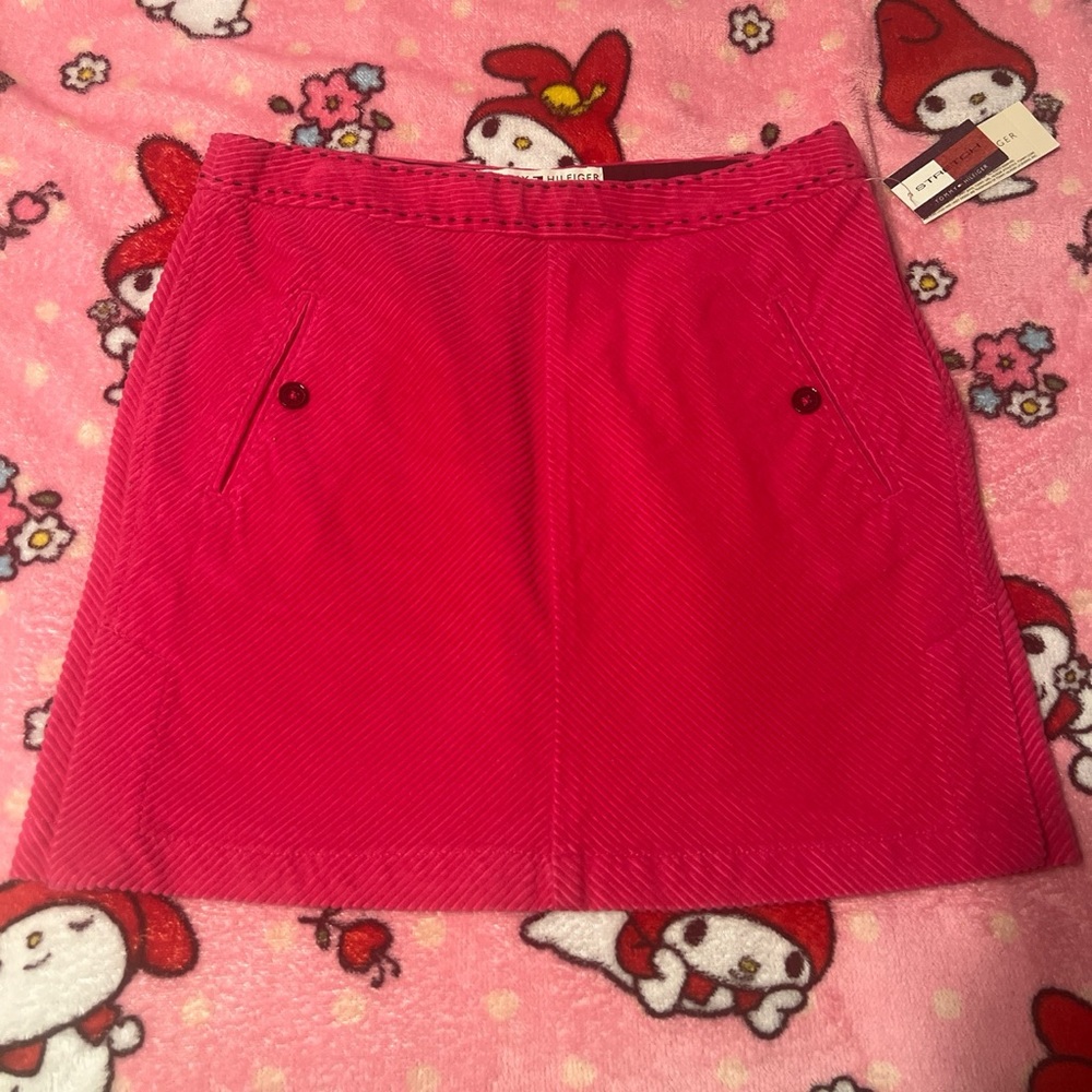 y2k pink corduroy skirt